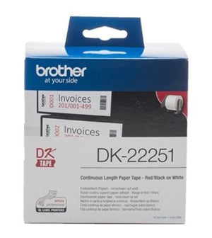 Brother DK-22251 label-making tape Black and red on white