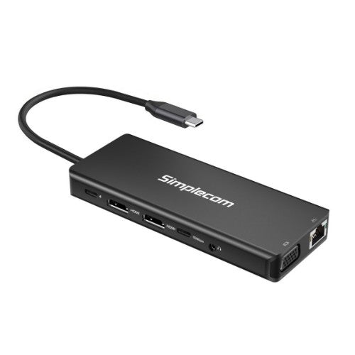 Simplecom CHN613 laptop dock/port replicator Wired USB 3.2 Gen 2 (3.1 Gen 2) Type-C Black