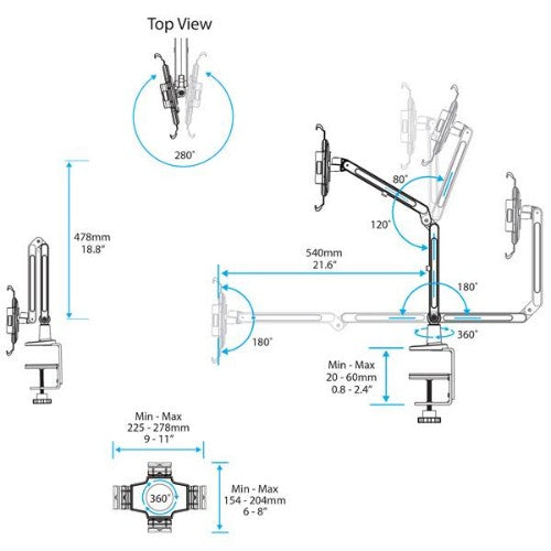StarTech.com Desk-Mount Tablet Arm - Articulating - For iPad or Android