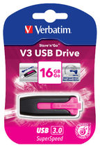 Verbatim V3 USB Drive 16GB USB flash drive USB Type-A 3.2 Gen 1 (3.1 Gen 1) Black,Pink