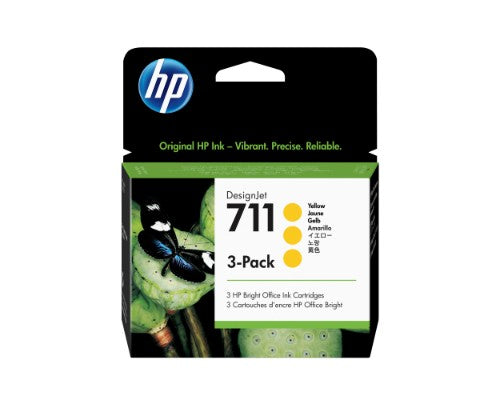 HP 711 3-pack 29-ml Yellow DesignJet Ink Cartridges