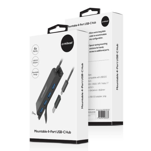 MBeat MB-HUB-E04 interface hub USB 3.2 Gen 1 (3.1 Gen 1) Type-C 5000 Mbit/s Black