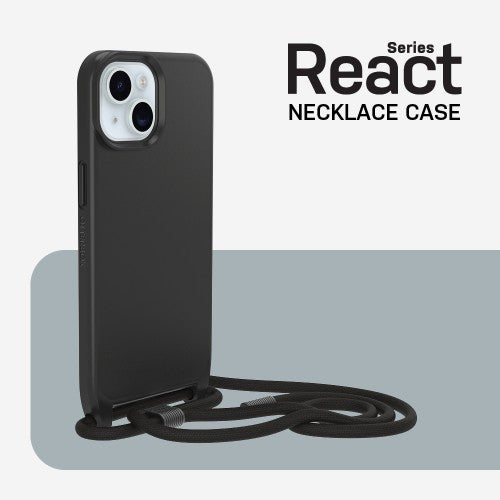 OtterBox React Series Necklace MagSafe for iPhone 15, Black
