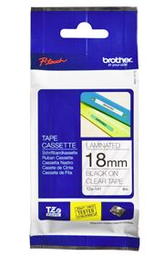 Brother TZE-141 label-making tape Black on transparent