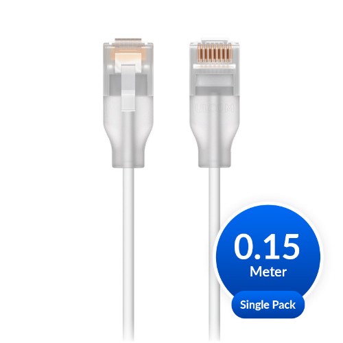 Ubiquiti UACC-Cable-Patch-EL-0.15M-W networking cable Translucent, White Cat6