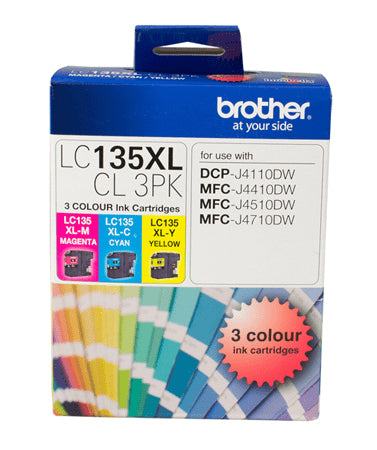 Brother LC135XLCL3PK ink cartridge 3 pc(s) Original Cyan, Magenta, Yellow