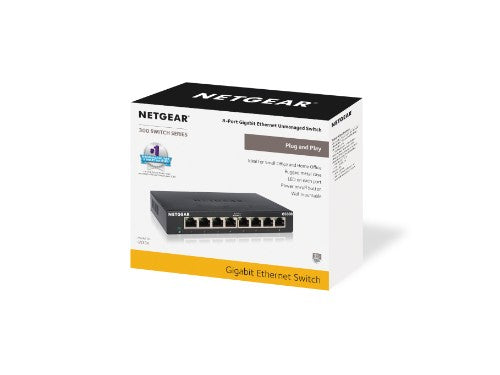 NETGEAR GS308 Unmanaged L2 Gigabit Ethernet (10/100/1000) Black