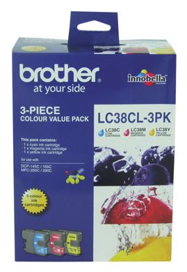 Brother LC38CL3PK ink cartridge 3 pc(s) Original Cyan, Magenta, Yellow