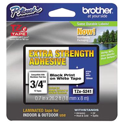 Brother TZE-S241 label-making tape Black on white TZ
