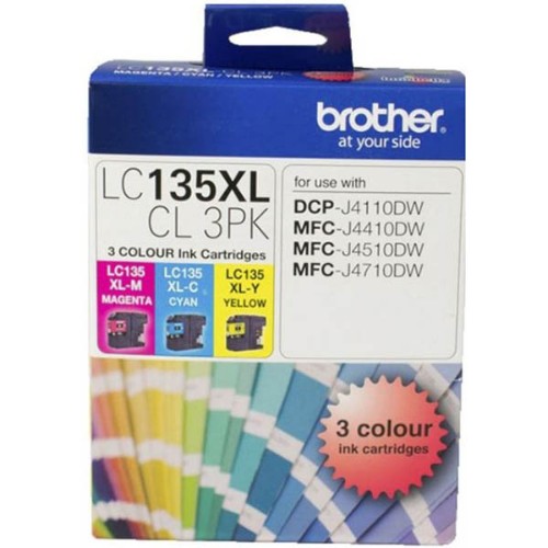 Brother LC135XLCL3PK ink cartridge 3 pc(s) Original Cyan, Magenta, Yellow