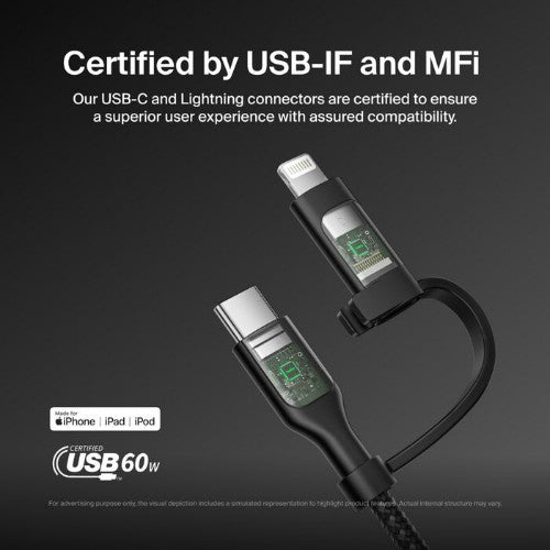 Belkin BoostCharge Pro USB cable USB 2.0 1.5 m USB C USB C/Lightning Black
