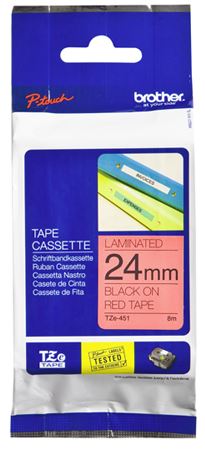 Brother TZE-451 label-making tape Black on red TZ