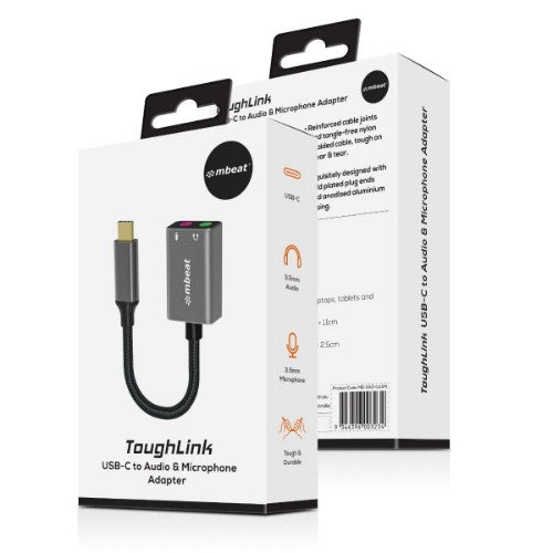 MBeat MB-XAD-CAXM audio cable 0.185 m 2 x 3.5mm USB Type-C Grey