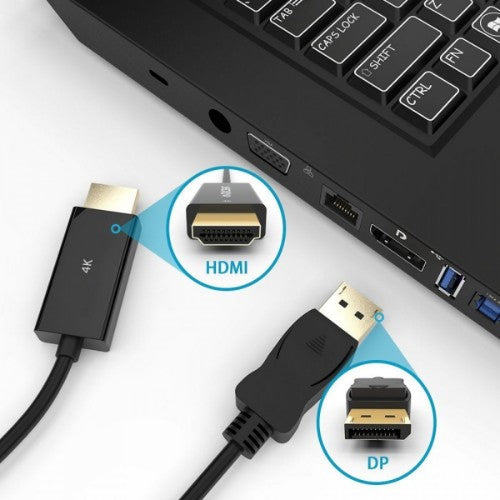 Simplecom DA201 video cable adapter 1.8 m DisplayPort HDMI Type A (Standard) Black