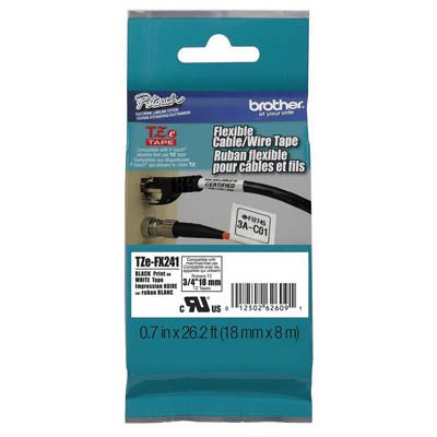 Brother TZE-FX241 label-making tape Black on white TZ
