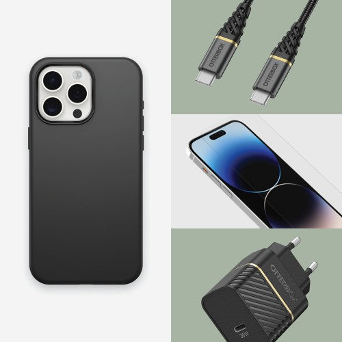 OtterBox Symmetry Series for iPhone 15 Pro Max, Black