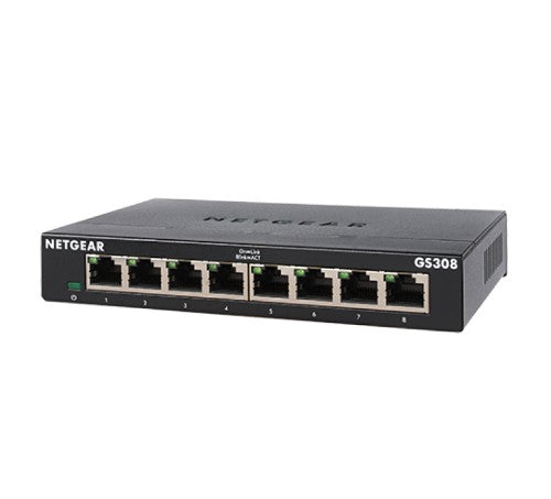 NETGEAR GS308 Unmanaged L2 Gigabit Ethernet (10/100/1000) Black