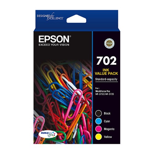 Epson 702 ink cartridge Standard Yield Black, Cyan, Magenta, Yellow