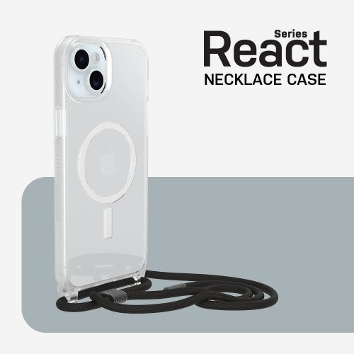 OtterBox React Series Necklace MagSafe for iPhone 15 Plus, Clear