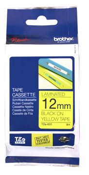Brother TZE-631 label-making tape Black on yellow