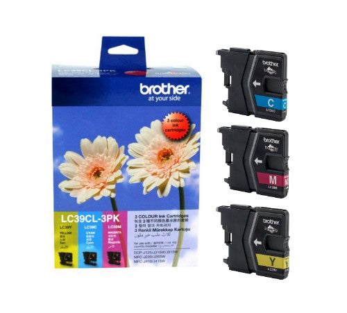 Brother LC39CL3PK ink cartridge 3 pc(s) Original Cyan, Magenta, Yellow