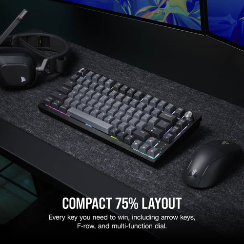 Corsair K65 PLUS WIRELESS 75 % RGB keyboard Gaming RF Wireless + USB QWERTY English Black