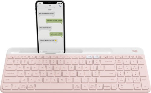 Logitech 920-011329 keyboard Office RF Wireless + Bluetooth QWERTY English Rose