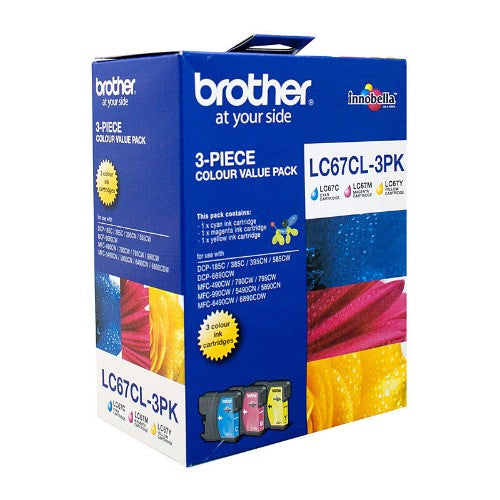 Brother LC-67CL3PK ink cartridge 3 pc(s) Original Cyan, Magenta, Yellow