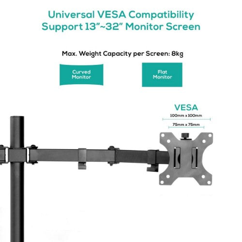 MBeat activiva ErgoLife 81.3 cm (32") Clamp Black