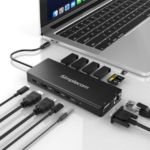 Simplecom CHN613 laptop dock/port replicator Wired USB 3.2 Gen 2 (3.1 Gen 2) Type-C Black